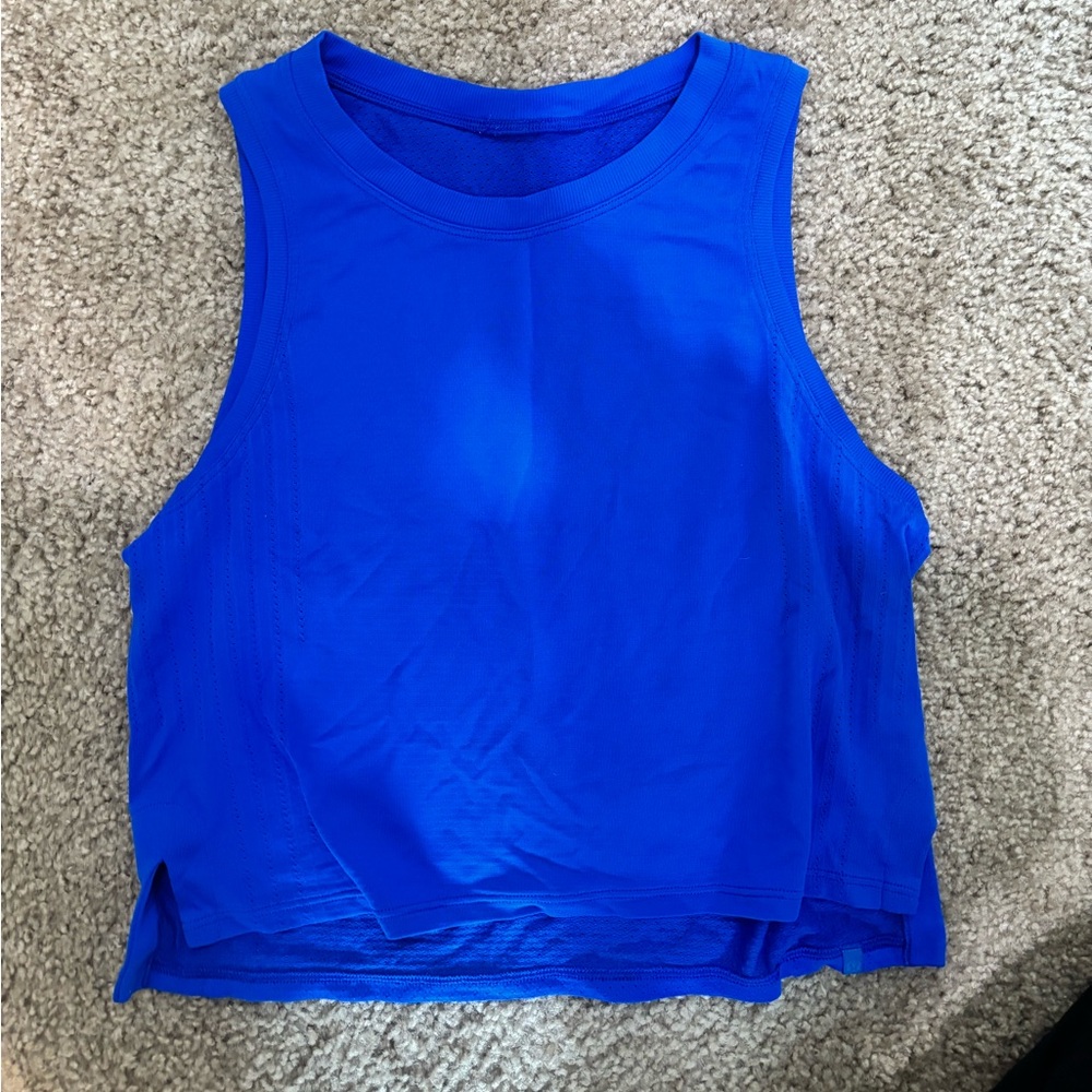 Lulu Crop Blue Tank!